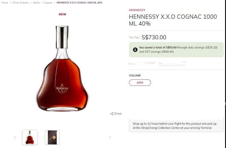 Hennessy XXO 1000ml full set