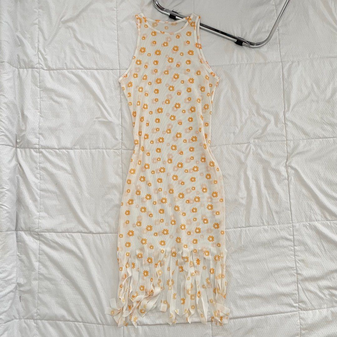 Creamy Yellow Hibiscus Dress main image 0