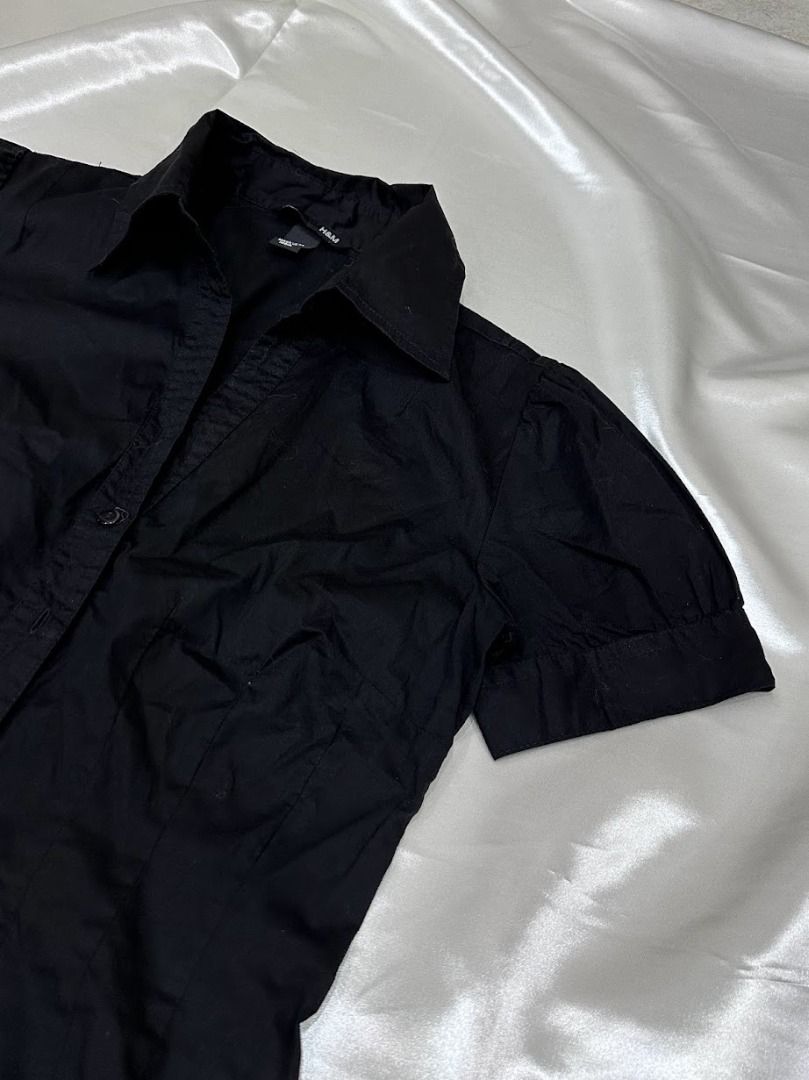 H and m black button dress hot sale