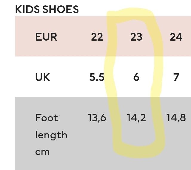 H&m kids shoes size guide shop