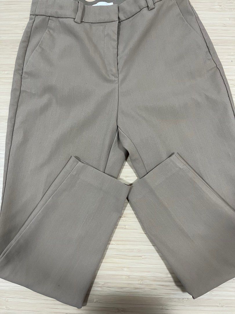 H M Ezy Ankle Pants Beige Stretchy Waist in Beige Nude size 36