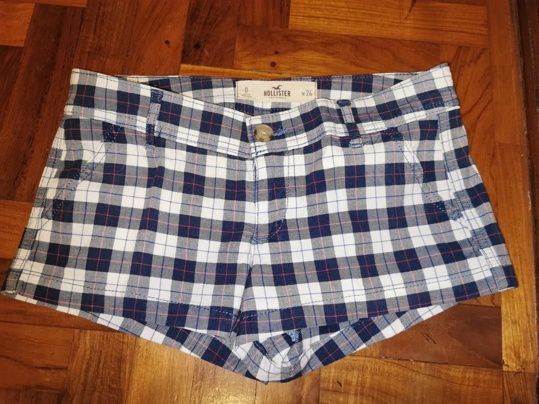Hollister Plaid Gingham Cotton Shorts Size 0 W24 Zara He Women s