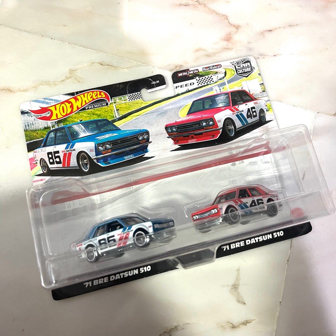 Hot Wheels 1/64 - Car Culture 2Pack - Datsun 510 BRE (71) Bleu Et Rouge