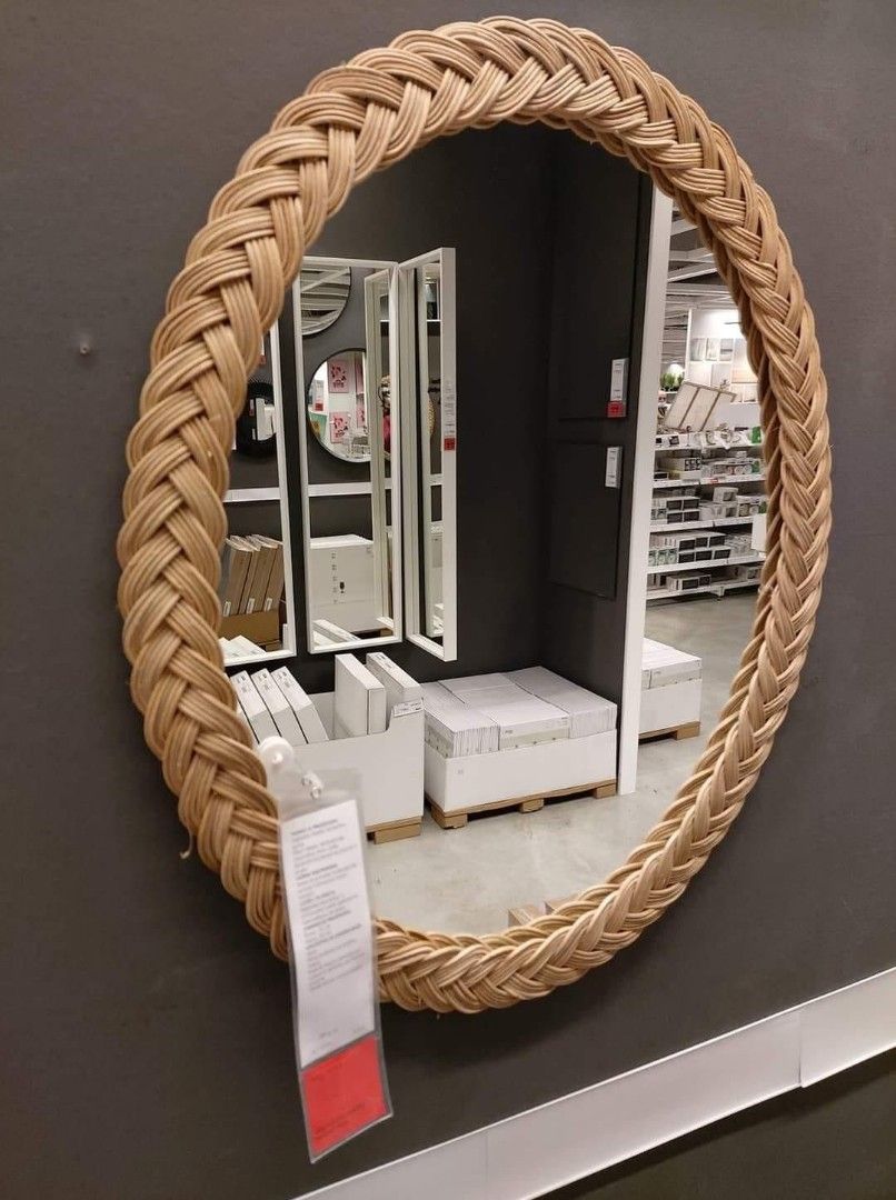 IKEA Oval Mirror horizontal and vertical hook, Furniture & Home