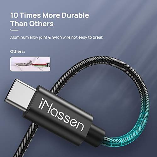 iNassen USB C to 3.5mm Adapter Aux Car Cable for Samsung USB C