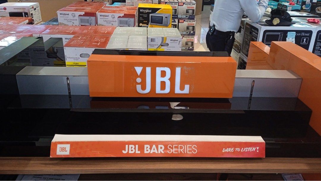 JBL SOUND BAR AND PARTY BOX SPEAKER (Category: Soundbars, Speakers & Amplifiers) located in Quezon City. Submitted by maryann5721 (Listing ID 1259712113, Image 2). Description: Jbl soundbar and party box BAR5.0 MULTIBEAM SRP 26,999 Cash 23,200 BAR 5.1 CHANNEL 4K SRP 42,999 Cash 36,700 BAR2.1 DEEP BASS SRP 19,999 Cash 17,300 BOOMBOX3 SRP 29,999 Cash 25,600 BOOMBOX 2 SRP 23,999 Cash 20,600 Party box encore essential Srp 16,999 Cash 14,700 Partybox 