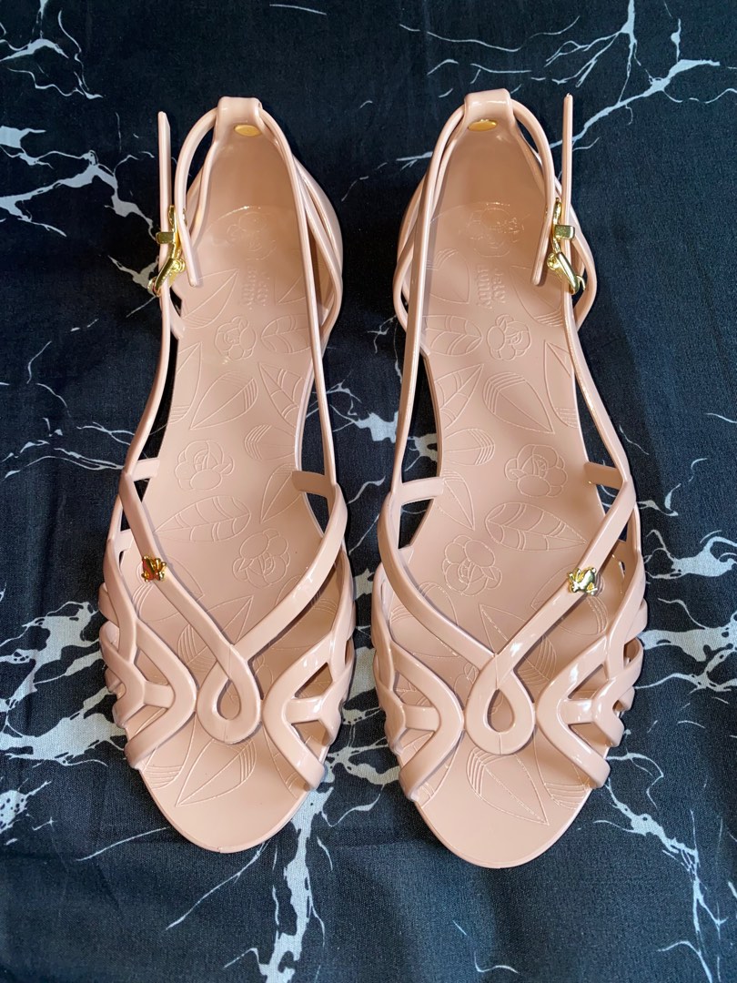 Jelly peep toe flats store