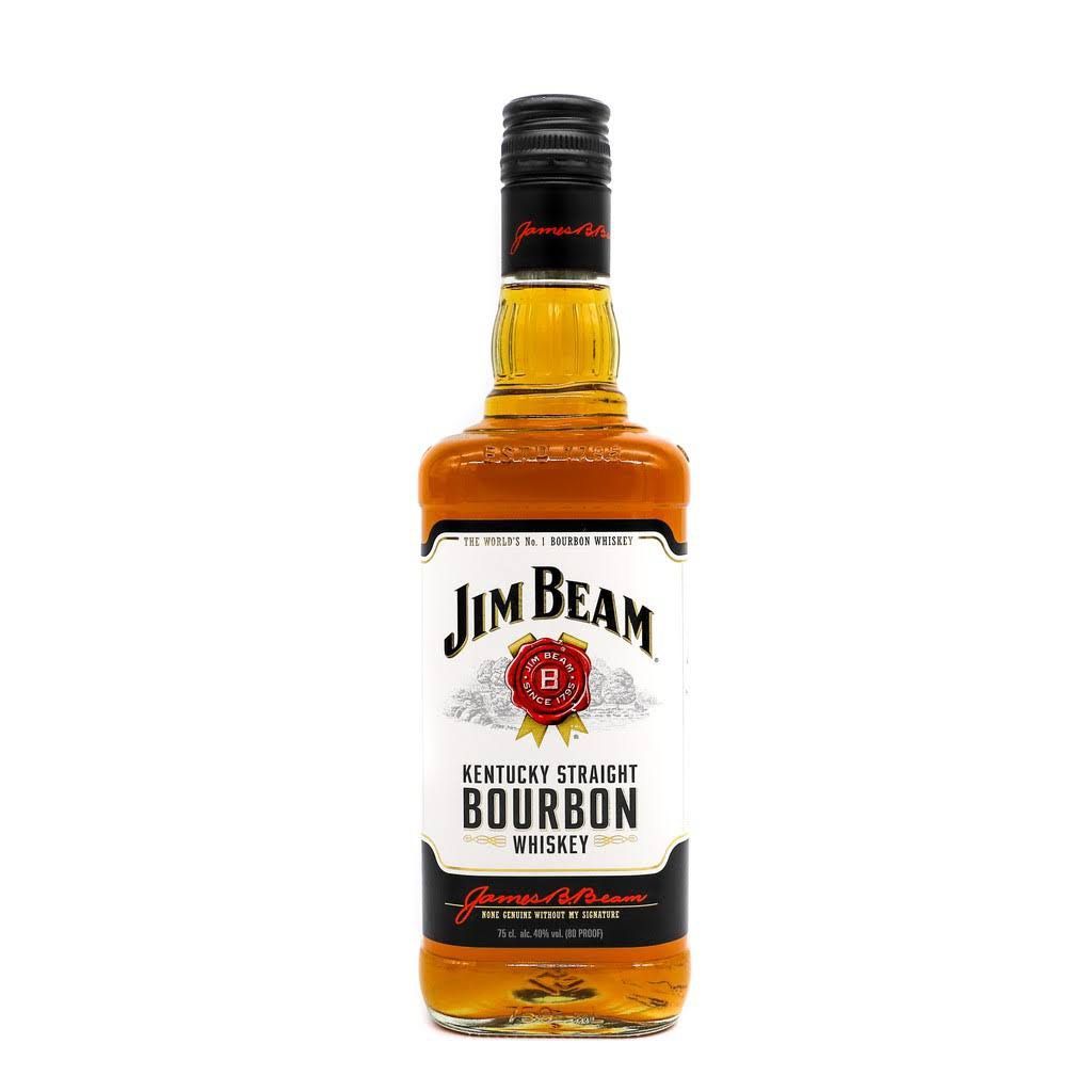Jim Beam (750ml) White Label Bourbon Whiskey, Food & Drinks, Alcoholic