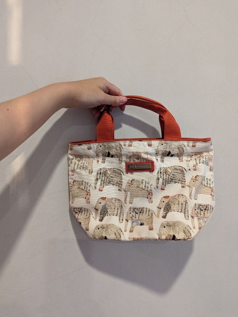 Jim Thompson Small Canvas Tote with Elephant Print