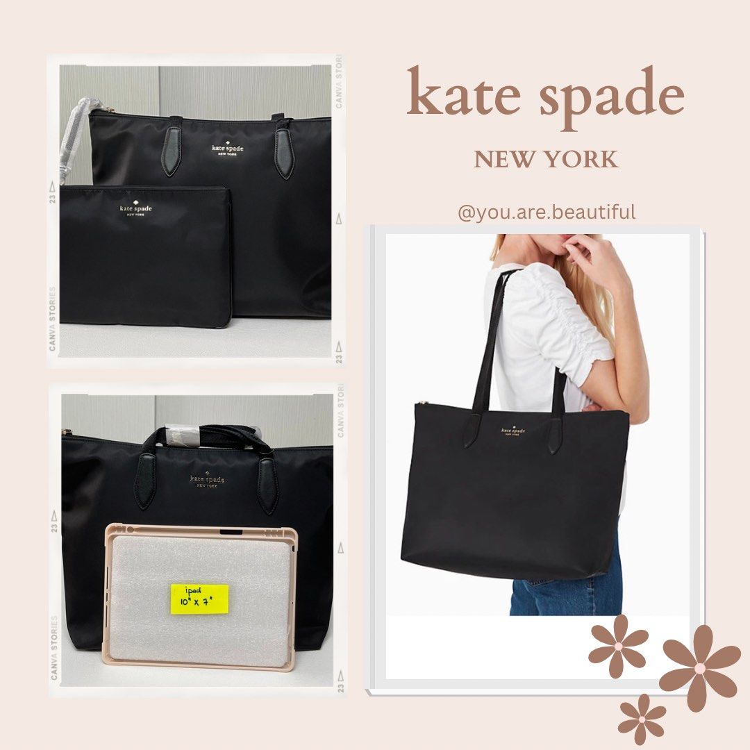 Kate Spade Black Leather Tote Bag, Women's Fashion, Bags & Wallets, Tote  Bags on Carousell