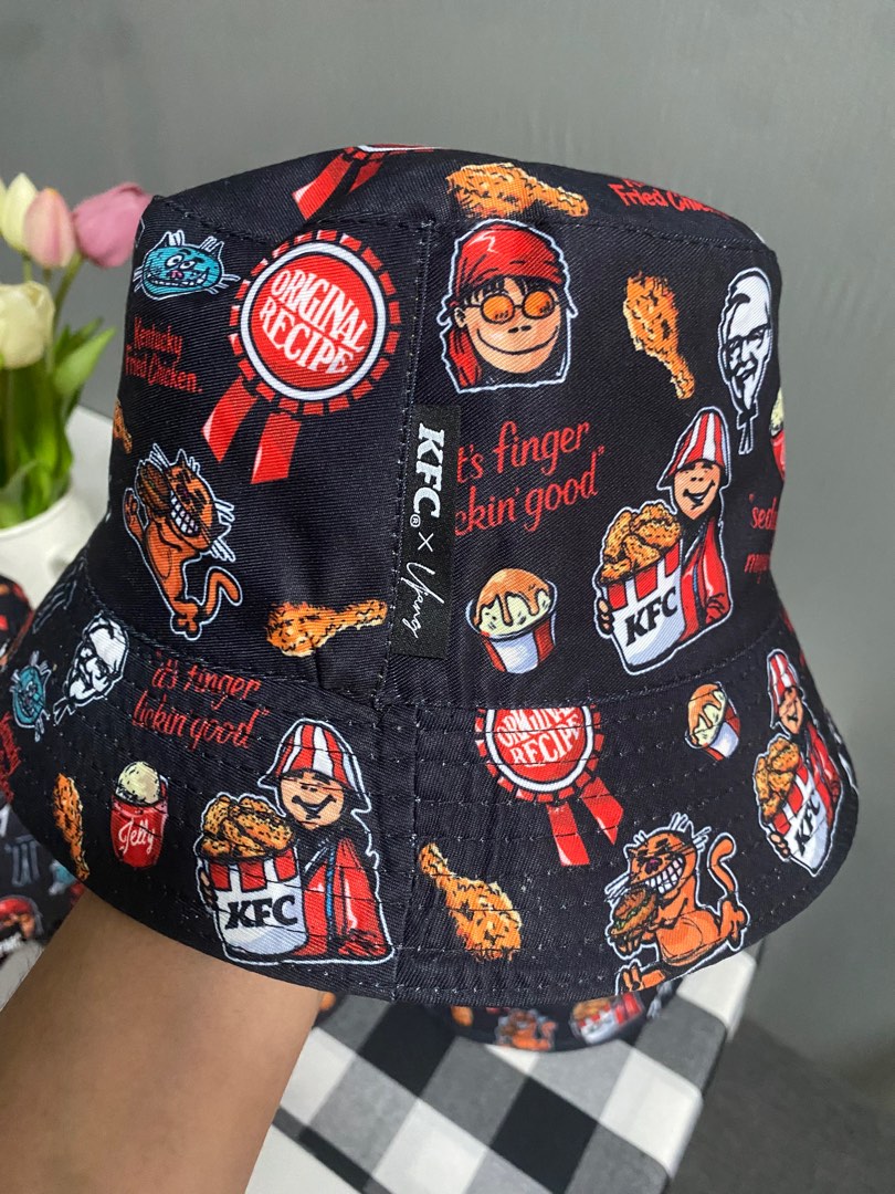 KFC X UJANG X PMC BUCKET HAT HITAM PREMIUM LIMITED ONLY FOR STAFF, Men