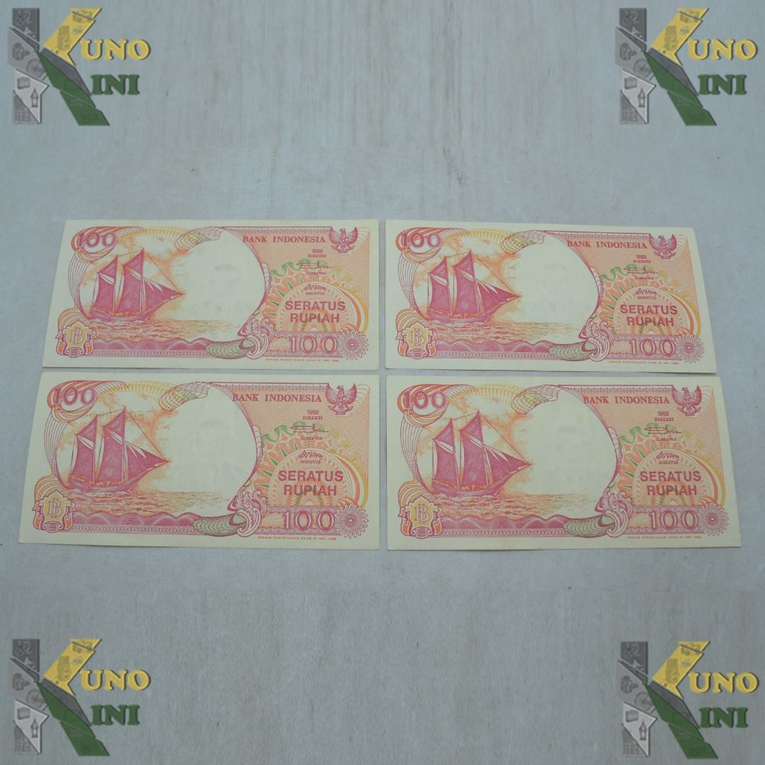 KOLEKSI REAL UANG KERTAS SERATUS RUPIAH - INDONESIA, URUT TFO - 4 lbr ...