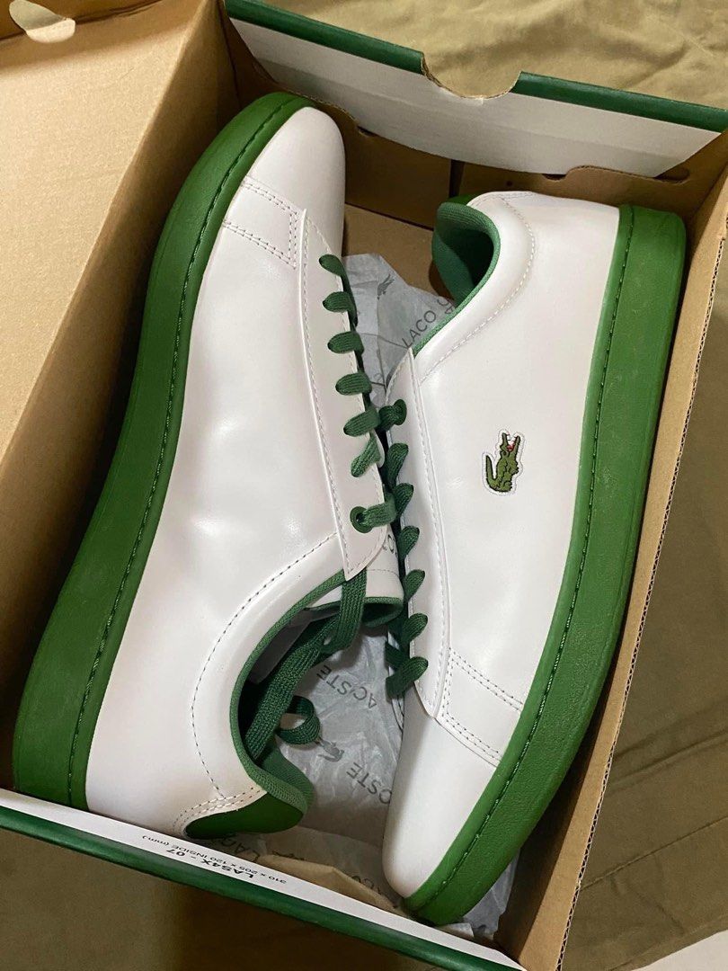 Lacoste white green shoes hot sale