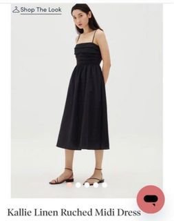 LB Kallie Linen Ruched Midi Dress