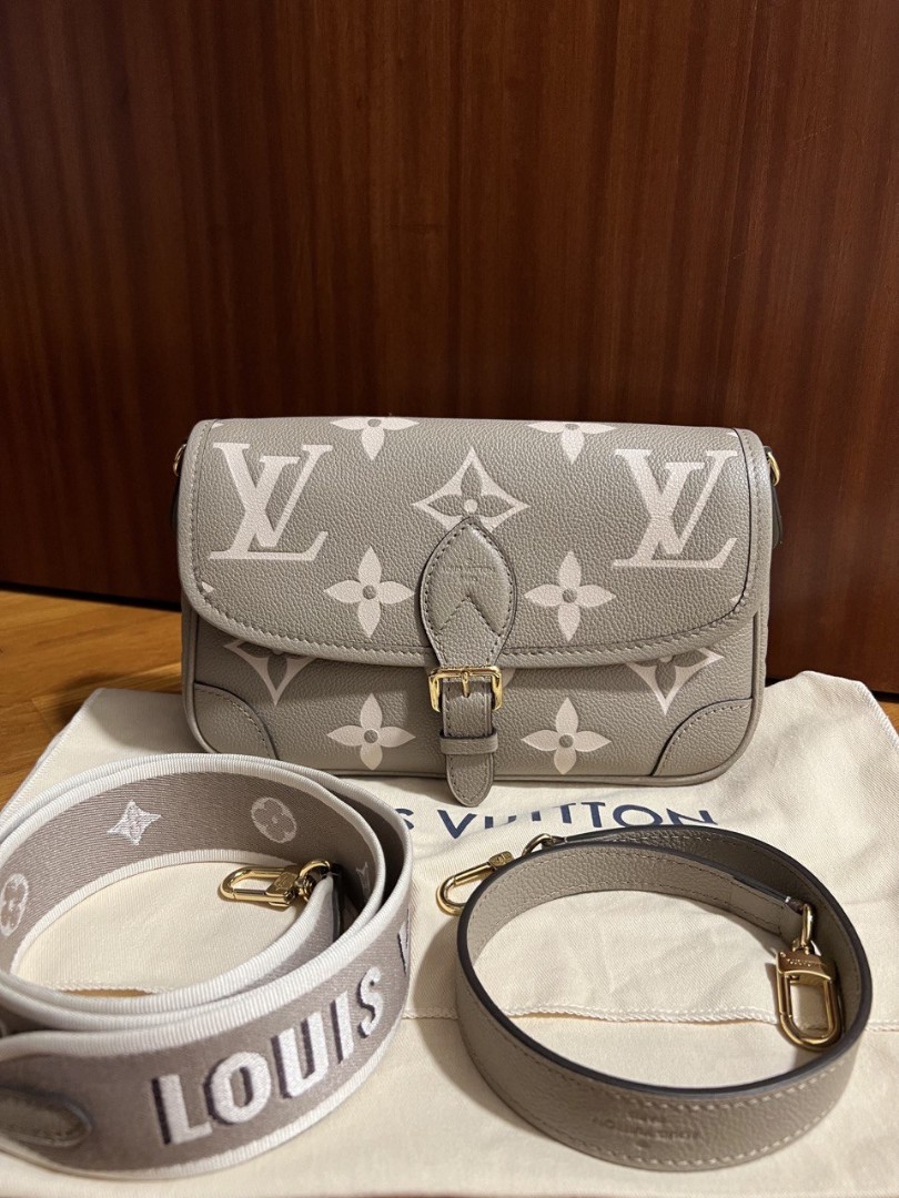 LOUIS VUITTON M46386 DIANE BLACK MONOGRAM EMPREINTE LEATHER, WITH STRAP,  DUST COVER & BOX, Luxury, Bags & Wallets on Carousell