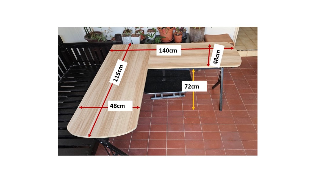 L-shaped desk/table, Furniture & Home Living, Furniture, Tables & Sets ...