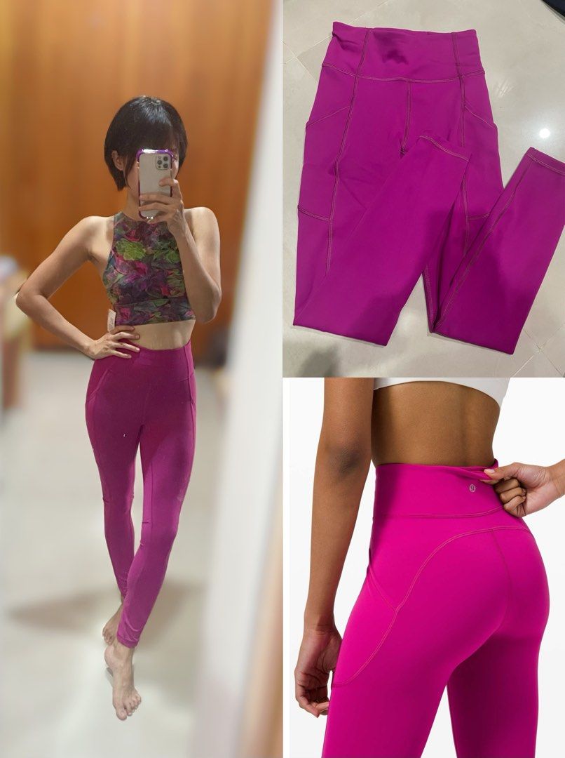 Hot pink Lululemon Invigorate leggings