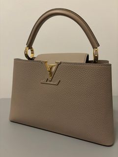 $4800 wire. Used once excellent condition Louis Vuitton Capucines BB Bag  with Python Handle Galet Taurillon Leather Go…