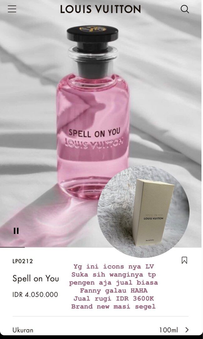 Parfum spell on you louis vuitton for women EDP 100ml, Kesehatan &  Kecantikan, Parfum, Kuku & Lainnya di Carousell