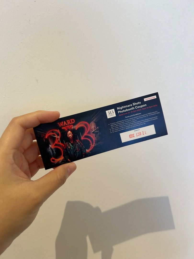 More than 1 piece available!] Ward 313 Somerset nightmare shots photo booth  coupon photobooth, Tickets & Vouchers, Local Attractions & Transport on  Carousell