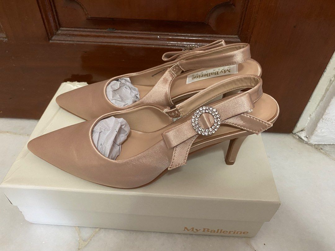 My Ballerine Aviana Comfy Heels in Nude Women s Fashion Footwear
