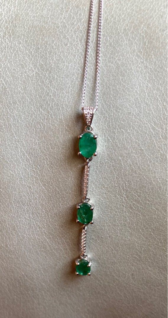 Real sales emerald necklace