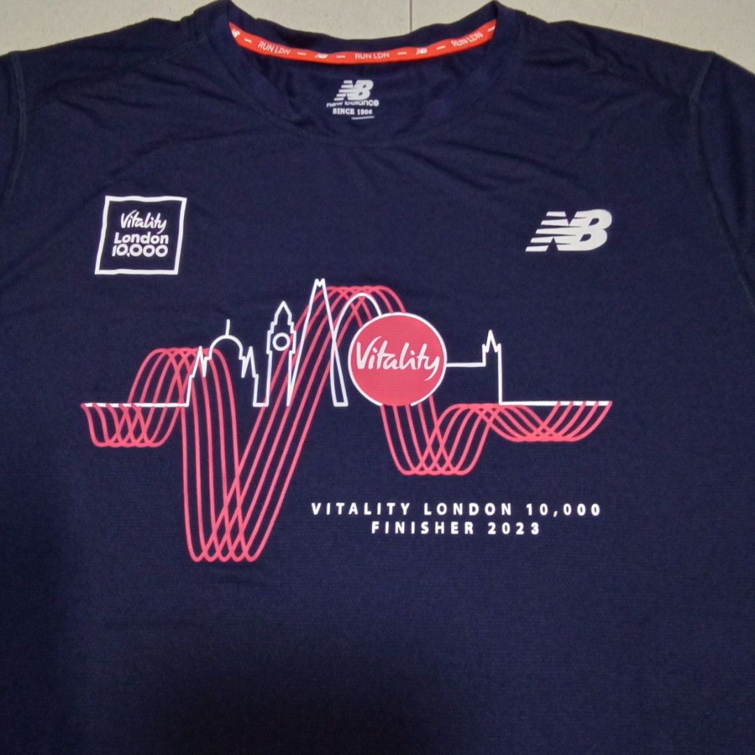New Balance Running tee London Vitality 10000 2023, Men's Fashion