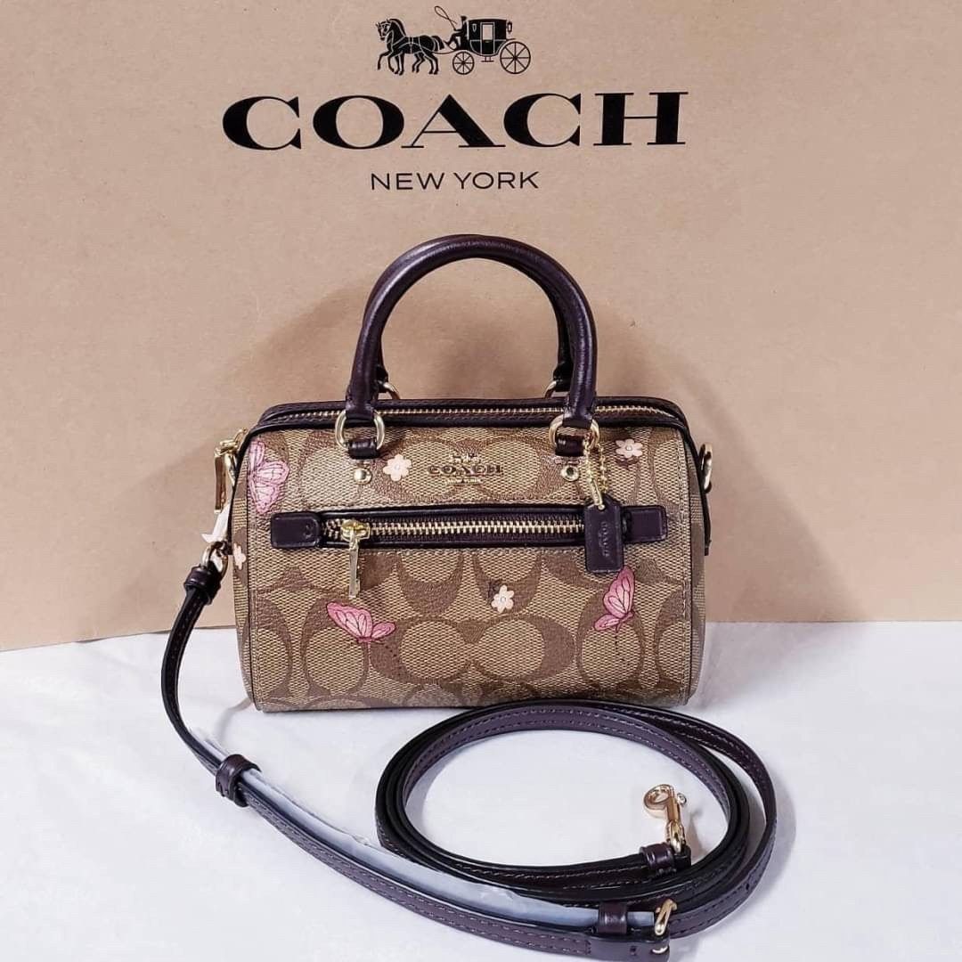 Micro rowan crossbody in signature canvas with butterfly print online