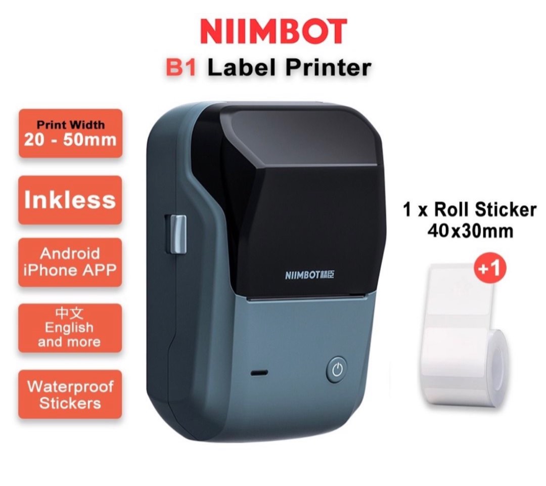 Niimbot B21 B1 Wireless Label Printer Portable Pocket Sticker Maker  Bluetooth Thermal Adhesive Labeller Print Home Use Office