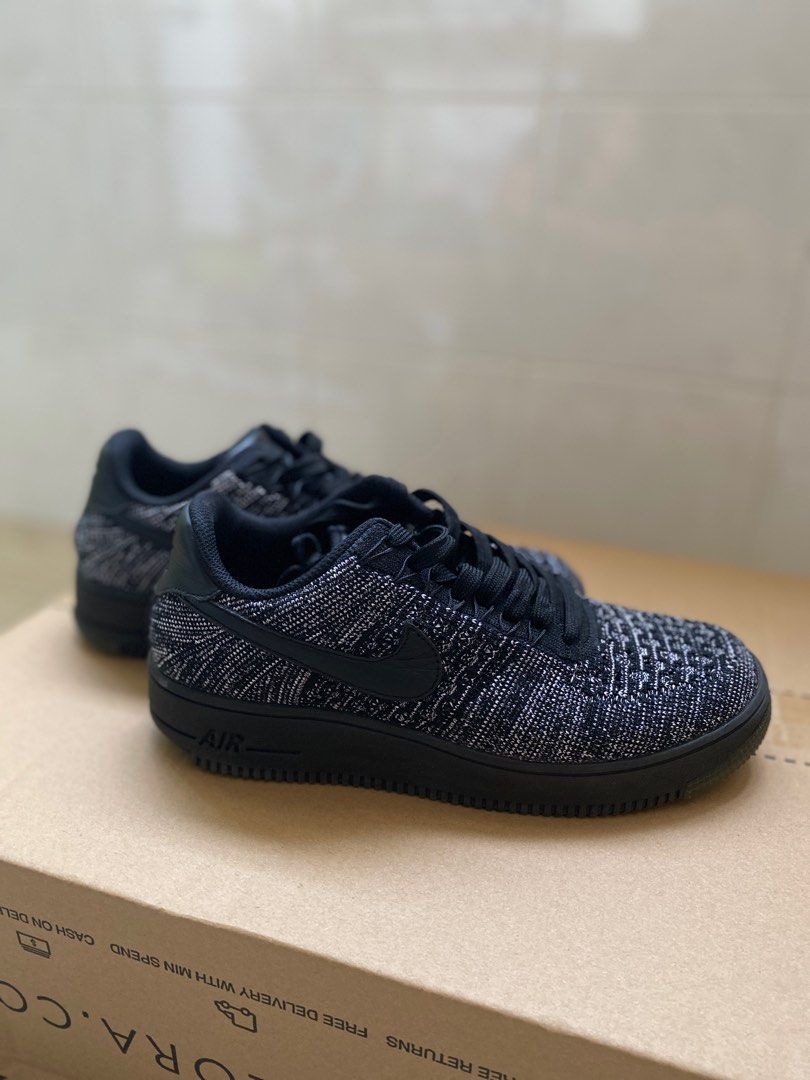 Af1 flyknit low black cheap