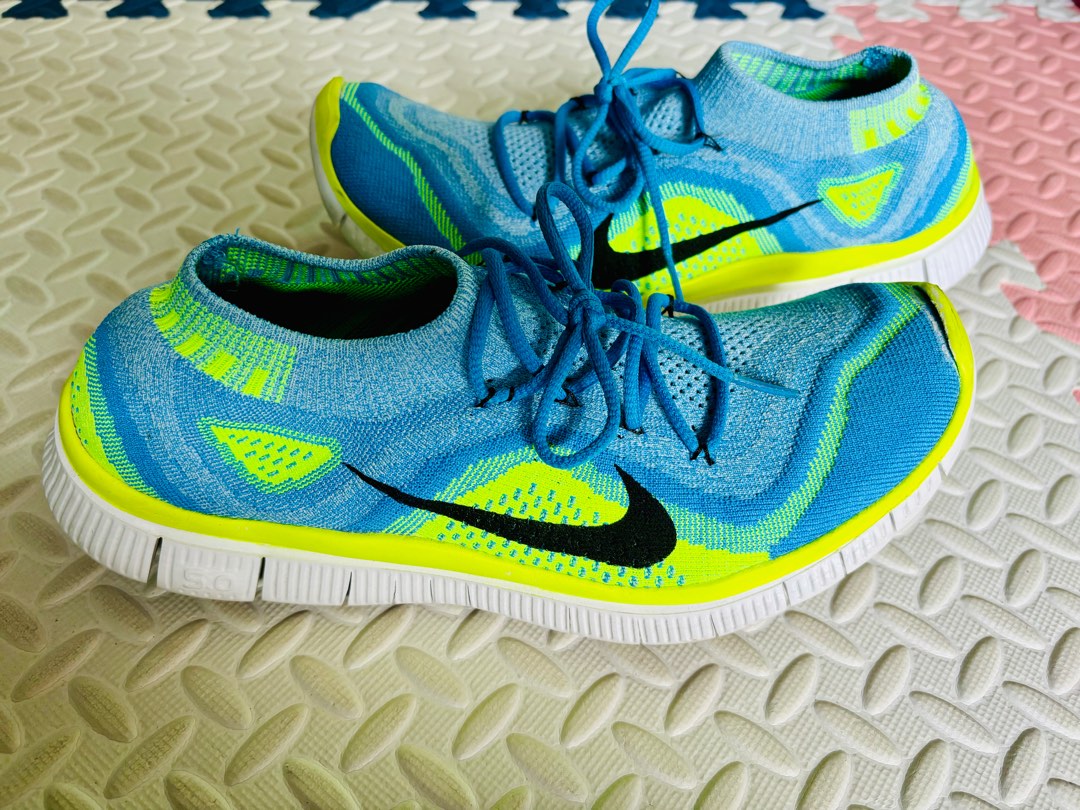 Nike Free Flyknit 5.0 Blue Neon Yellow Carousell