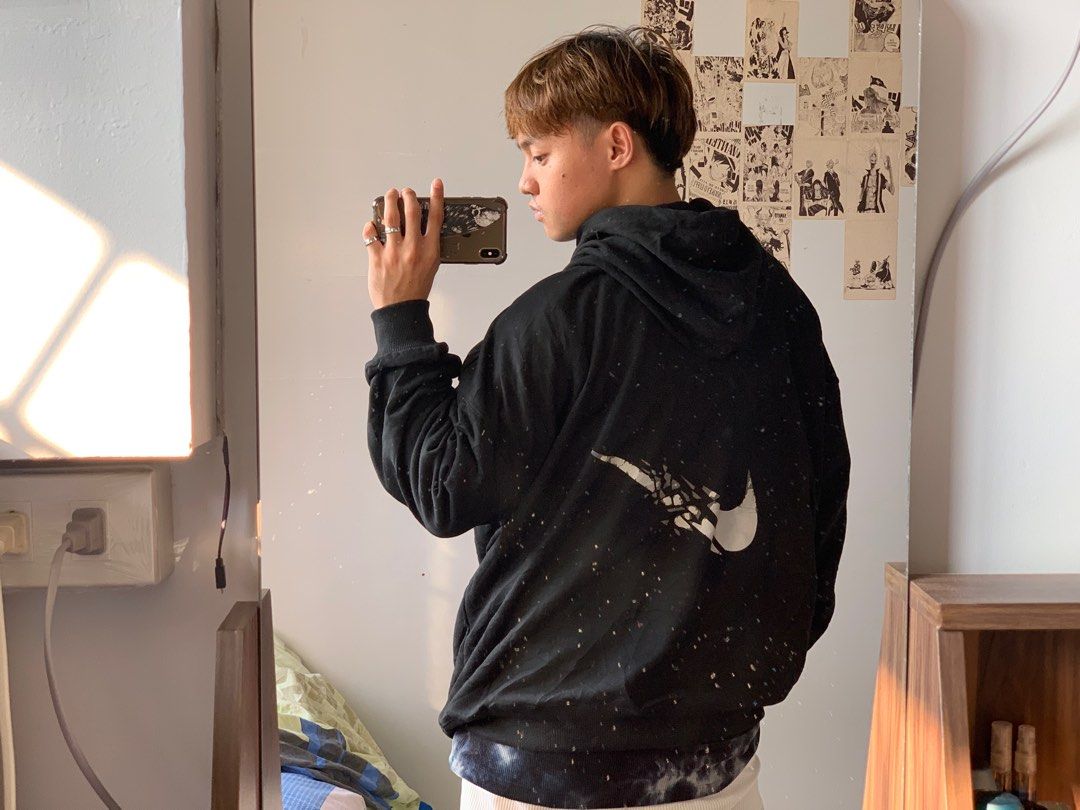 broken nike swoosh hoodie