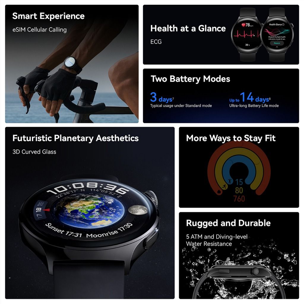 ON SALE HUAWEI WATCH 4 Smartwatch ECG Analysis eSIM Cellular
