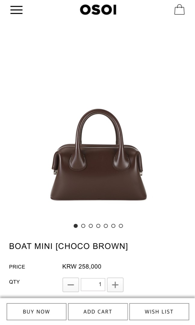 OSOI Boat Mini Choco Brown Bag, Women's Fashion, Bags & Wallets