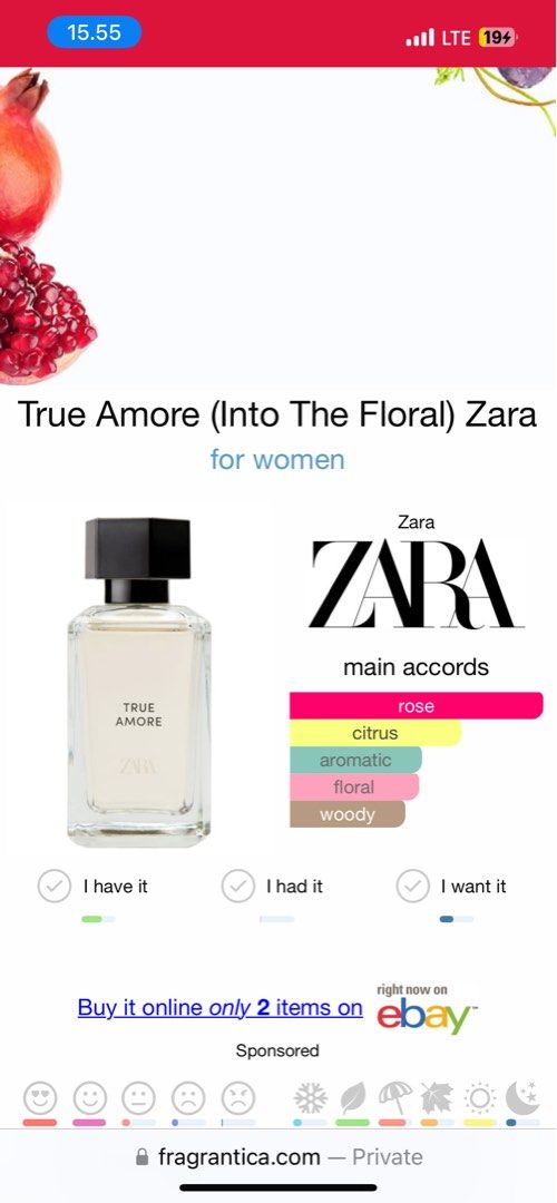 Parfum Zara True Amore Dupe Delina de Marly, Kesehatan & Kecantikan