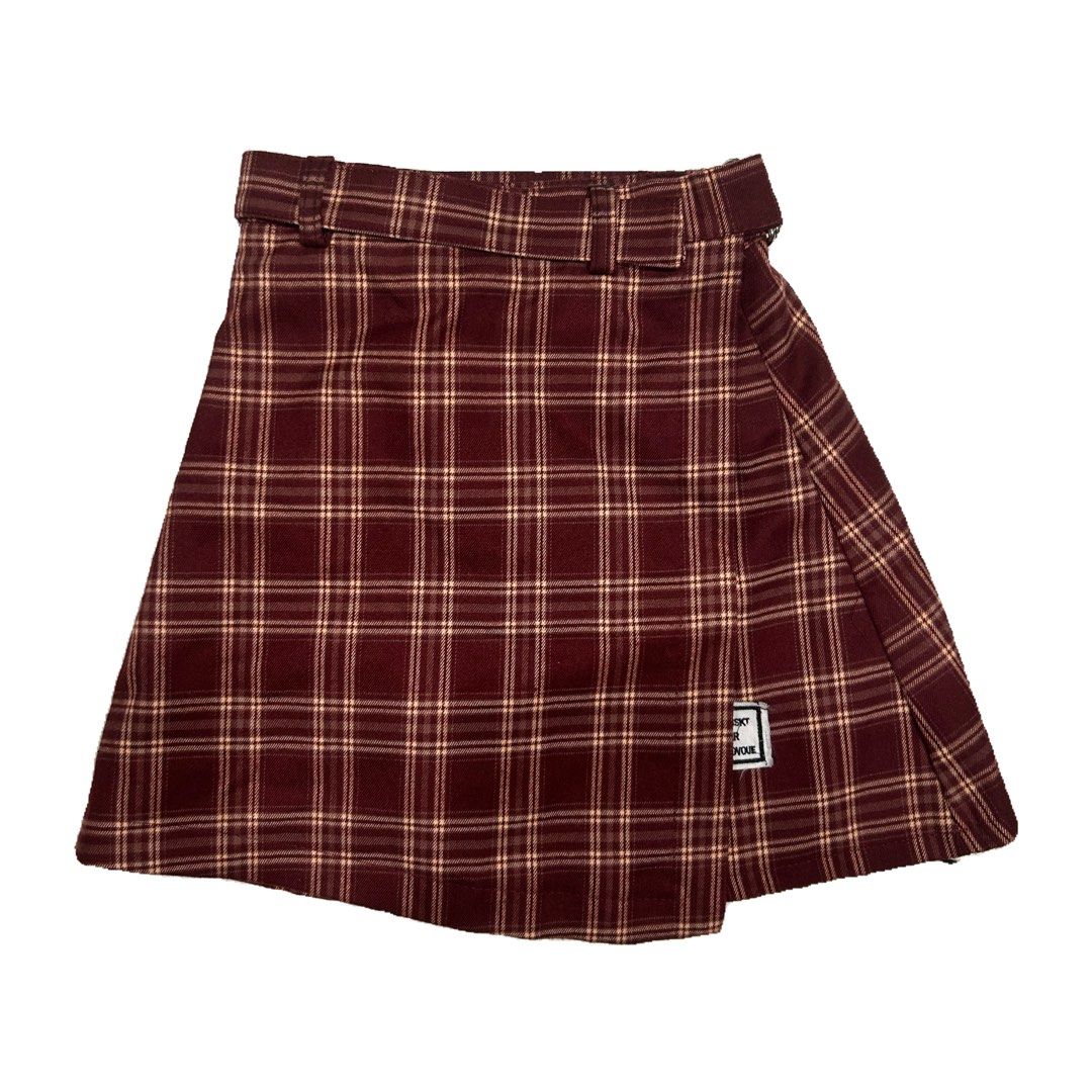 Plaid maxi skirt extendable top