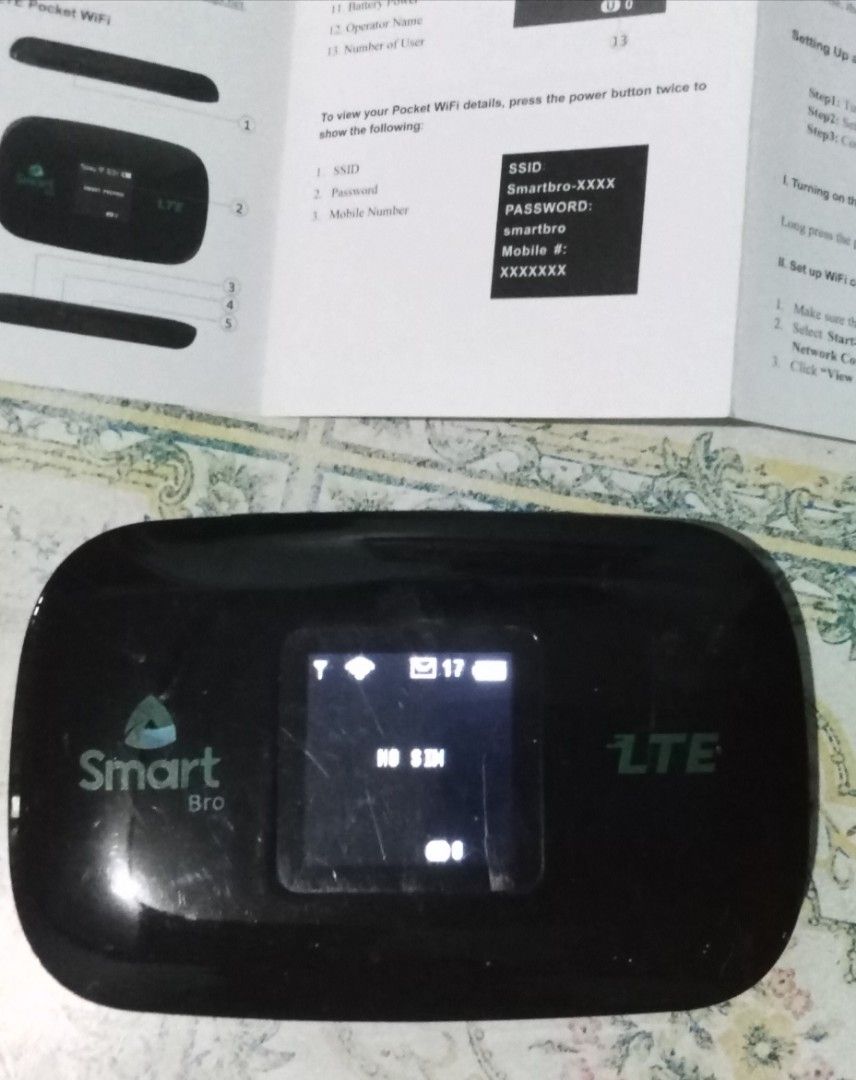 Pocket wifi (Category: Networking) located in Las Pinas. Submitted by livewolf.acddf7 (Listing ID 1259614991, Image 3). Description: Well used. In good condition. Gcash or Palawan express. Item + shipping fee via mr speedy, lalamove, grab or lbc. Can be cod. Brand : smartbro.