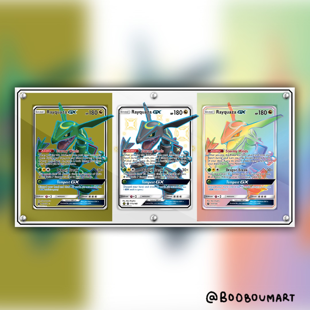 Solar Rayquaza GX Fan-made Custom Trading Card Pokemon 