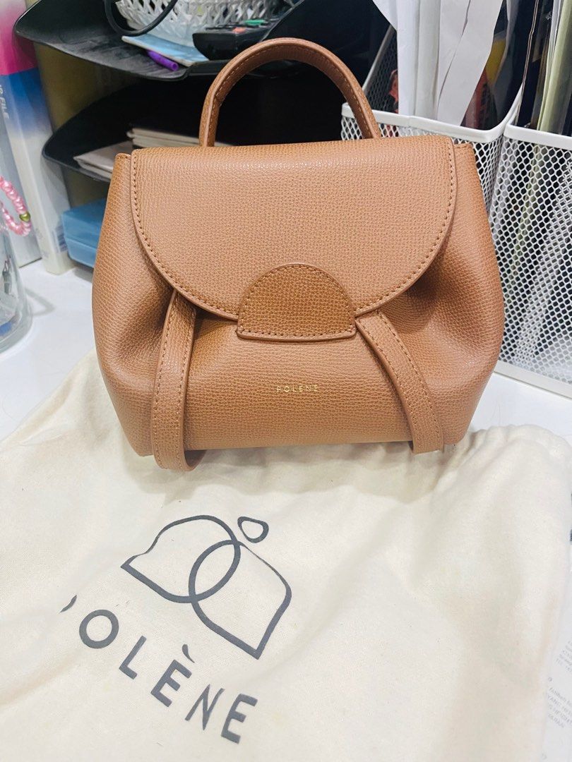 Polene Numero Un Nano Tan Textured Leather, Luxury, Bags & Wallets on  Carousell