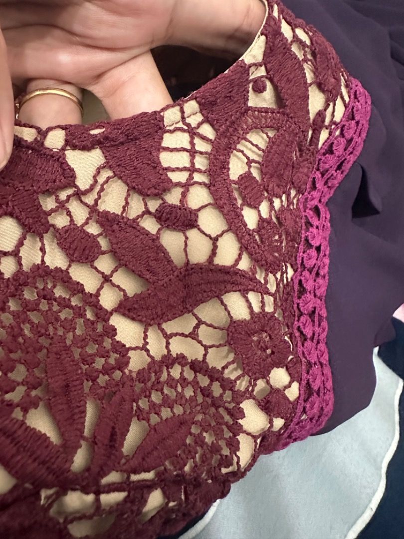 Embroidered Maroon Lace