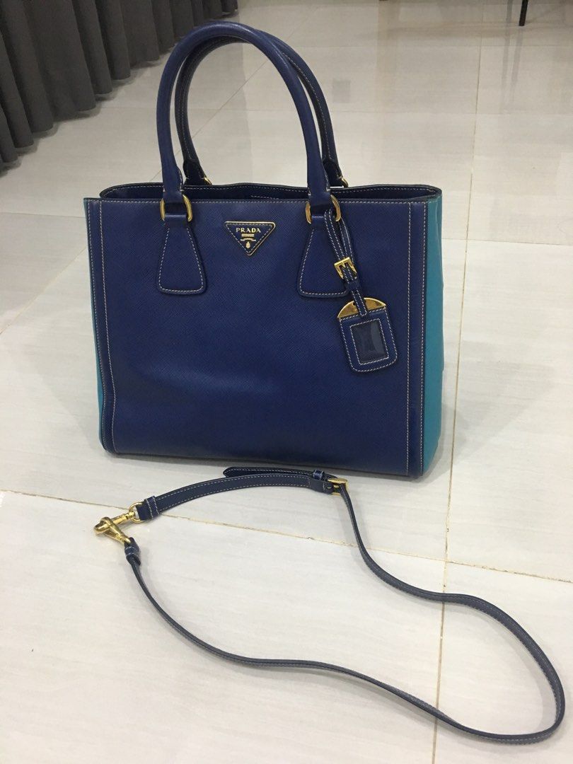 Prada Two tone saffiano lux bag Authentic