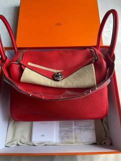 HERMES Bolide 31 Red Tomato Clemence Stamp X