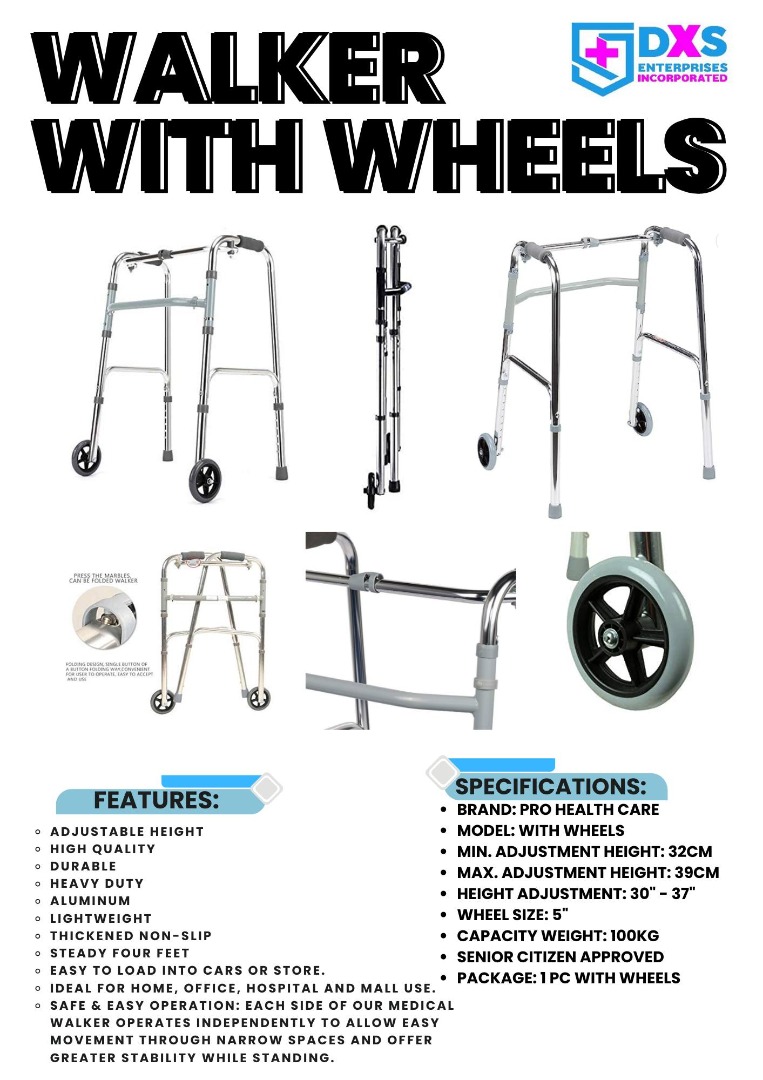 PROHEALTH WALKERS WITH WHEELS, Health & Nutrition, Medical Supplies