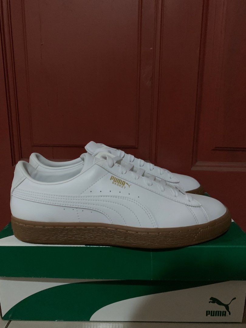 Puma basket white gum sole sales
