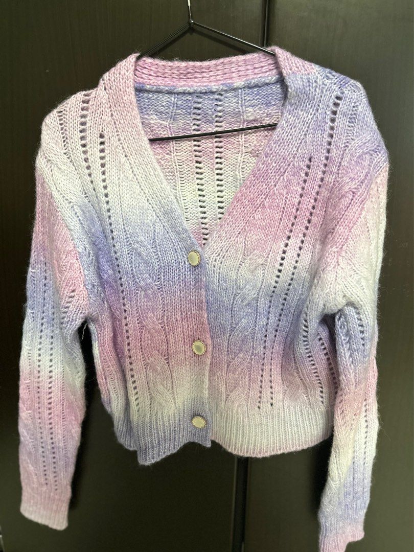 Rainbow on sale knitted cardigan