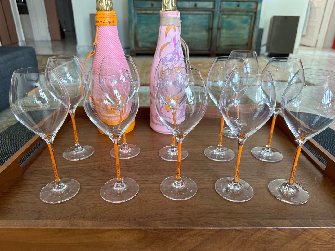 Rare Veuve Clicquot champagnes glasses flutes limited edition