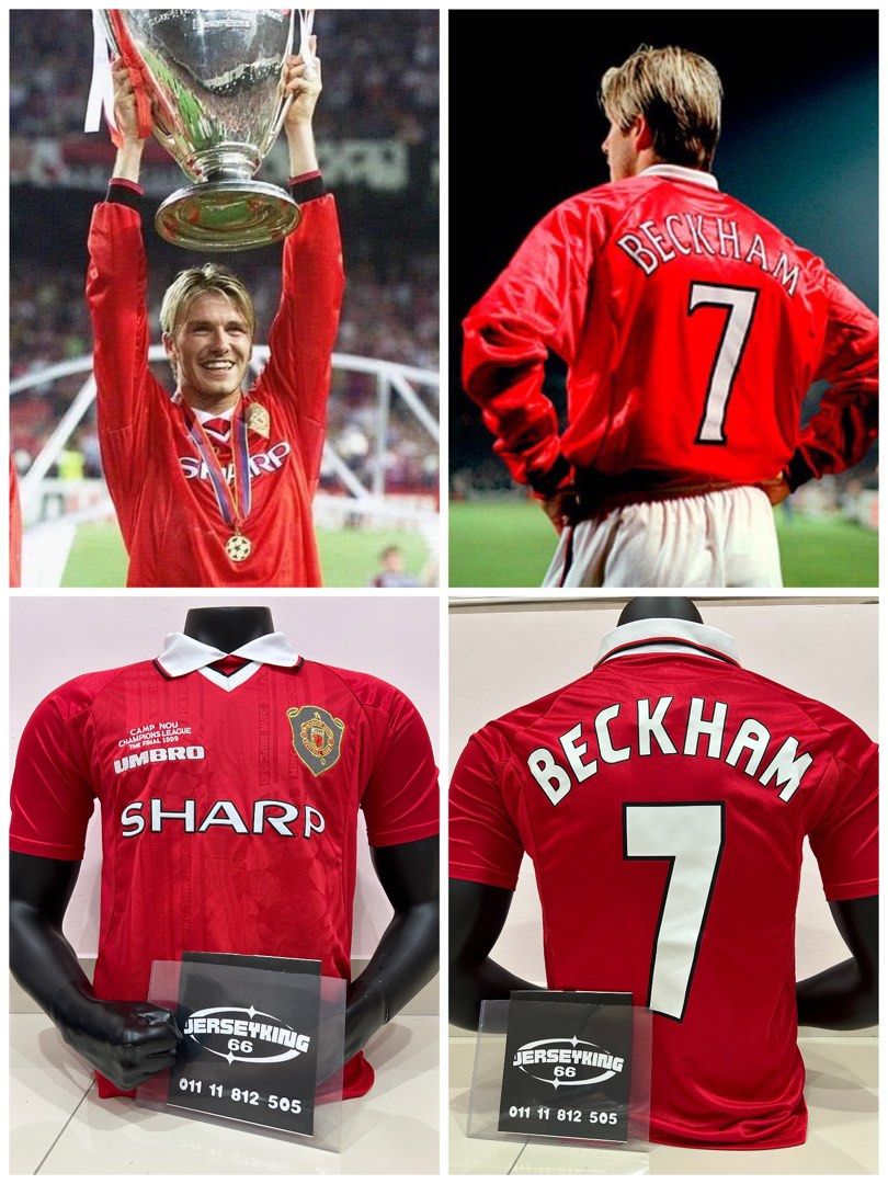 [Retro] Manchester United Champion League Final 1999 Jersey/ Beckham/ 7 ...