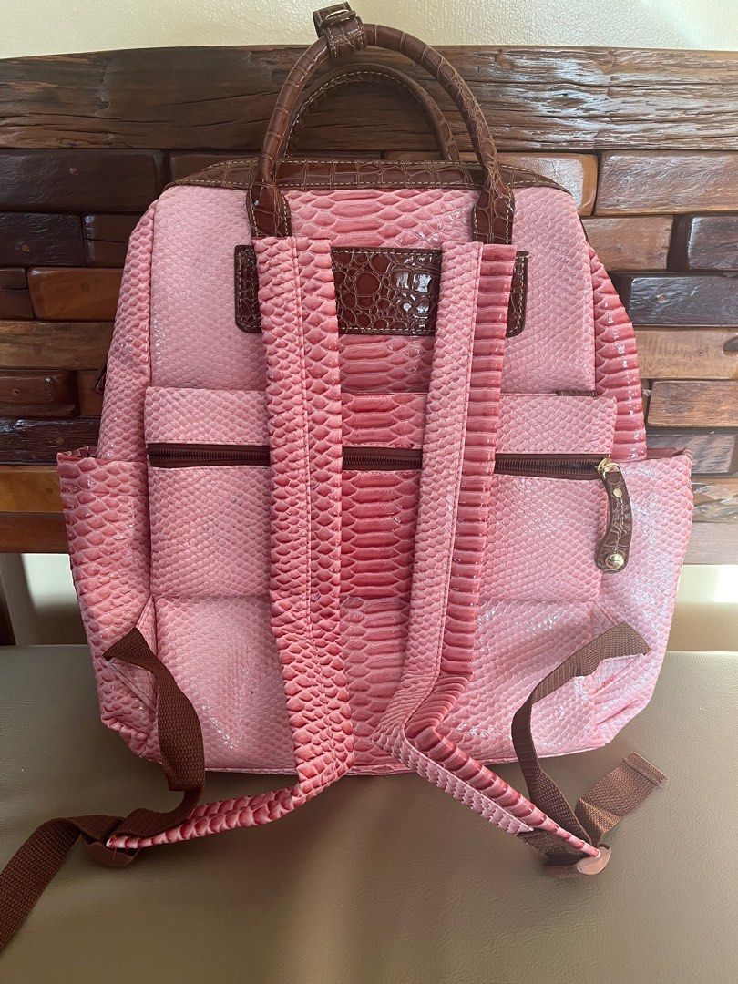 Samantha Brown Python Embossed Backpack, Women's Fashion, Bags ...