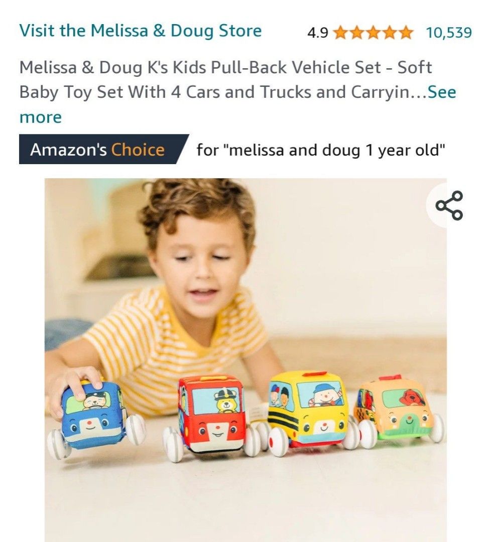 Set Melissa and Doug Ks Kids Pull Back Town Vehicles