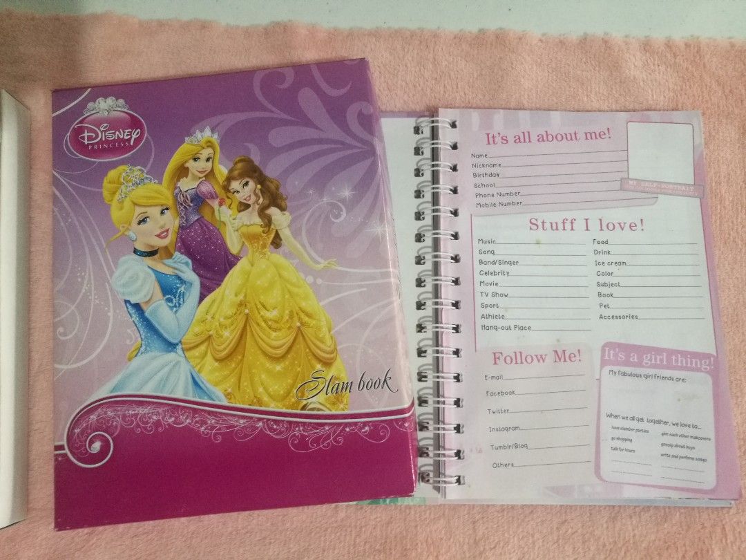 Slam book Disney Princess (Category: Children's Books) located in Marilao. Submitted by mamiai_store (Listing ID 1259650015, Image 2). Description: Disney Princess slambook unused with box.